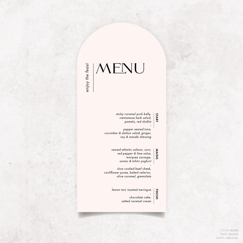 Henry: Baptism Menu Card