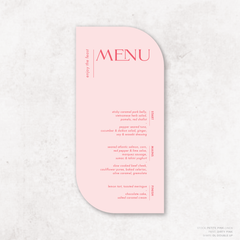 Henry: Baptism Menu Card