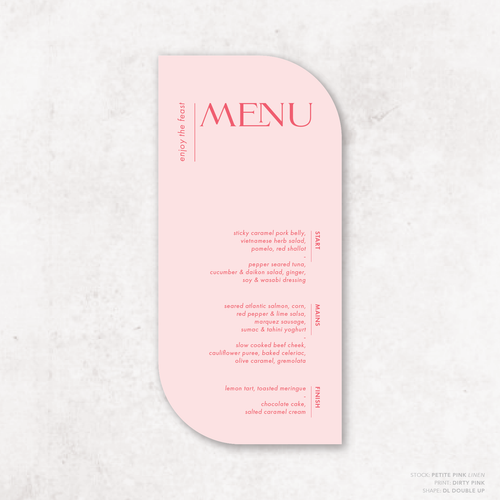 Henry: Baptism Menu Card