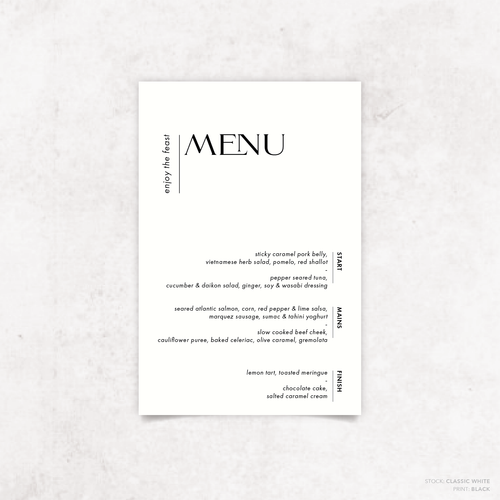 Henry: Baptism Menu Card
