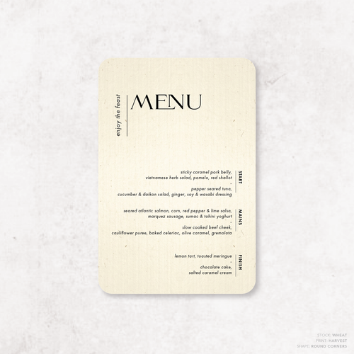 Henry: Baptism Menu Card