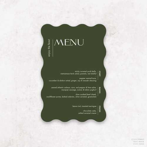 Henry: Baptism Menu Card