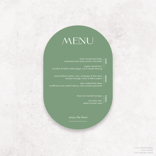 Henry: Baptism Menu Card