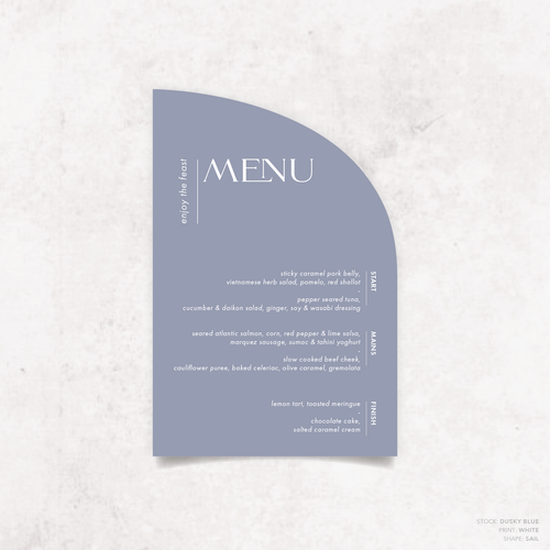 Henry: Baptism Menu Card