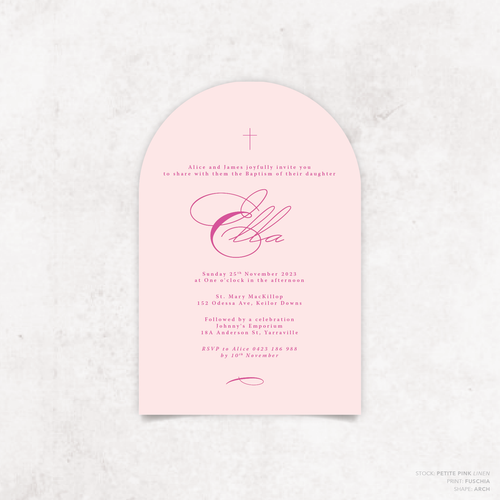 Julia: Baptism Invitation + Birthday Invitation