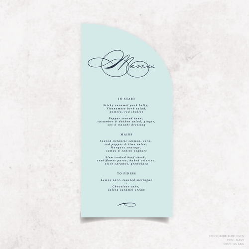 Julia: Baptism Menu Card