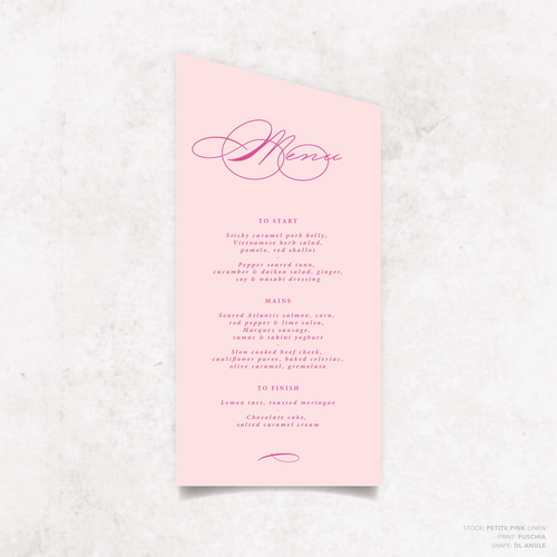 Julia: Baptism Menu Card