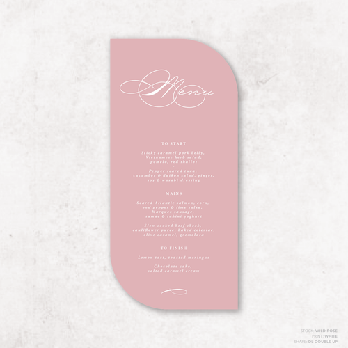 Julia: Baptism Menu Card