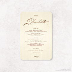 Julia: Baptism Menu Card