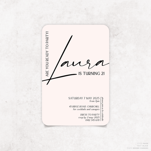 Laura: Baptism Invitation + Birthday Invitation