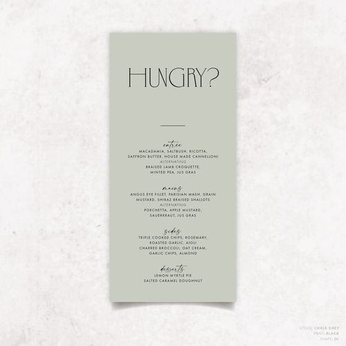 Magnetic Attraction: Wedding Menu