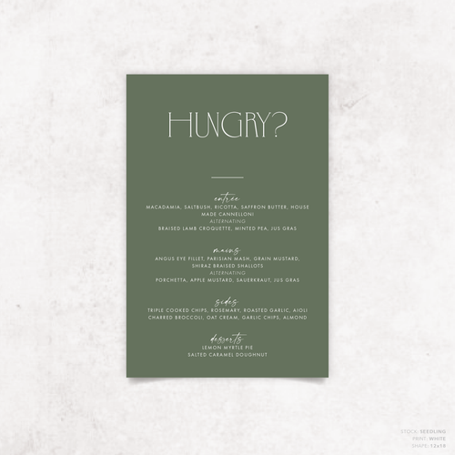 Magnetic Attraction: Wedding Menu