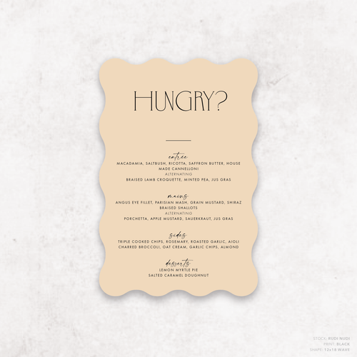 Magnetic Attraction: Wedding Menu