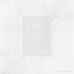 Me And You: Wedding Info Card