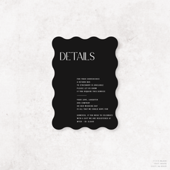 Me And You: Wedding Info Card