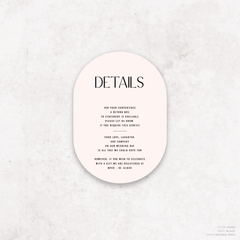 Me And You: Wedding Info Card