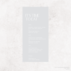 Me And You: Wedding Menu