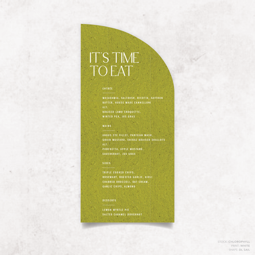 Me And You: Wedding Menu