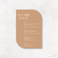 Me And You: Wedding Menu