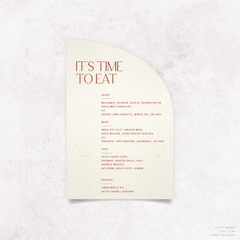 Me And You: Wedding Menu