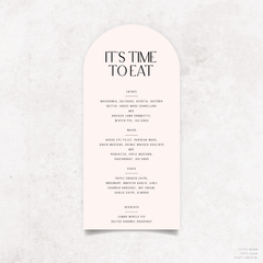 Me And You: Wedding Menu
