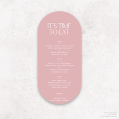 Me And You: Wedding Menu