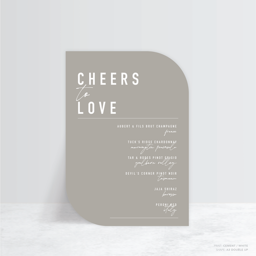 Never Let You Go: Wedding Bar Sign