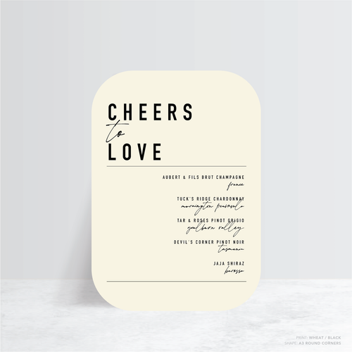 Never Let You Go: Wedding Bar Sign