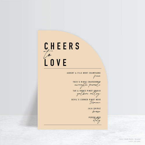 Never Let You Go: Wedding Bar Sign