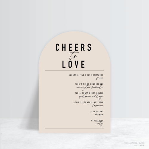 Never Let You Go: Wedding Bar Sign