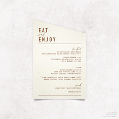 Never Let You Go: Wedding Menu