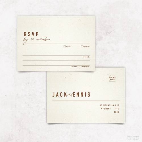 Never Let You Go: Wedding RSVP Card