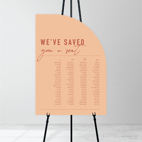Never Let You Go: Wedding Seating Chart