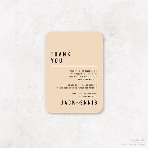 Never Let You Go: Wedding Thank You Card