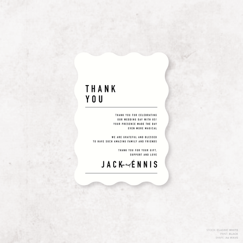 Never Let You Go: Wedding Thank You Card