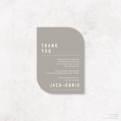 Never Let You Go: Wedding Thank You Card