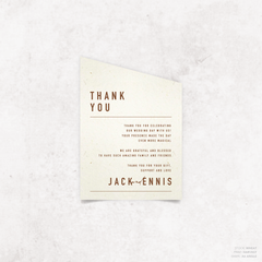 Never Let You Go: Wedding Thank You Card