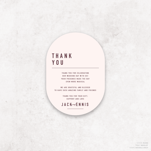 Never Let You Go: Wedding Thank You Card