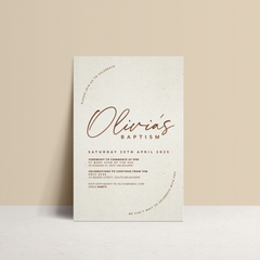 Olivia: Baptism Invitation + Birthday Invitation