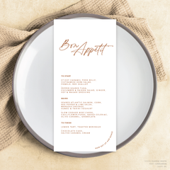 Olivia: Baptism Menu Card