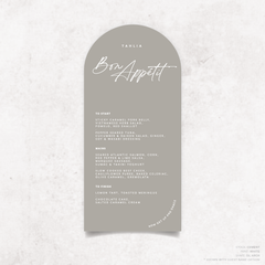 Olivia: Baptism Menu Card