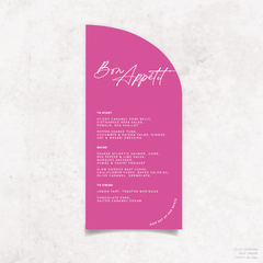 Olivia: Baptism Menu Card