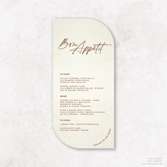 Olivia: Baptism Menu Card