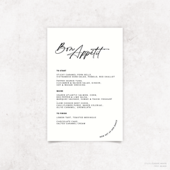 Olivia: Baptism Menu Card