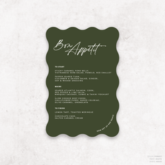 Olivia: Baptism Menu Card