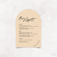 Olivia: Baptism Menu Card