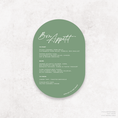 Olivia: Baptism Menu Card