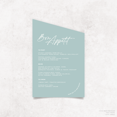 Olivia: Baptism Menu Card