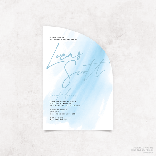 Oscar: Baptism Invitation + Birthday Invitation