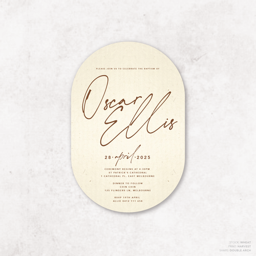 Oscar: Baptism Invitation + Birthday Invitation